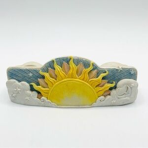 Vintage 90s ACC Inc. Celestial Sun & Moon Resin Letter Holder Shelf Décor